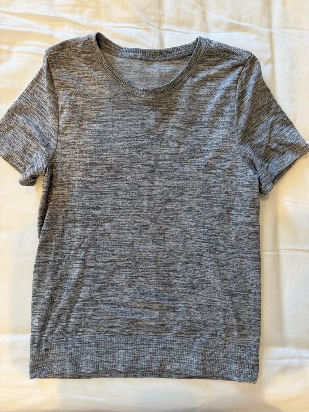 Athleta Women’s Gray Short-Sleeve Crewneck Workout Shirt - Size S
